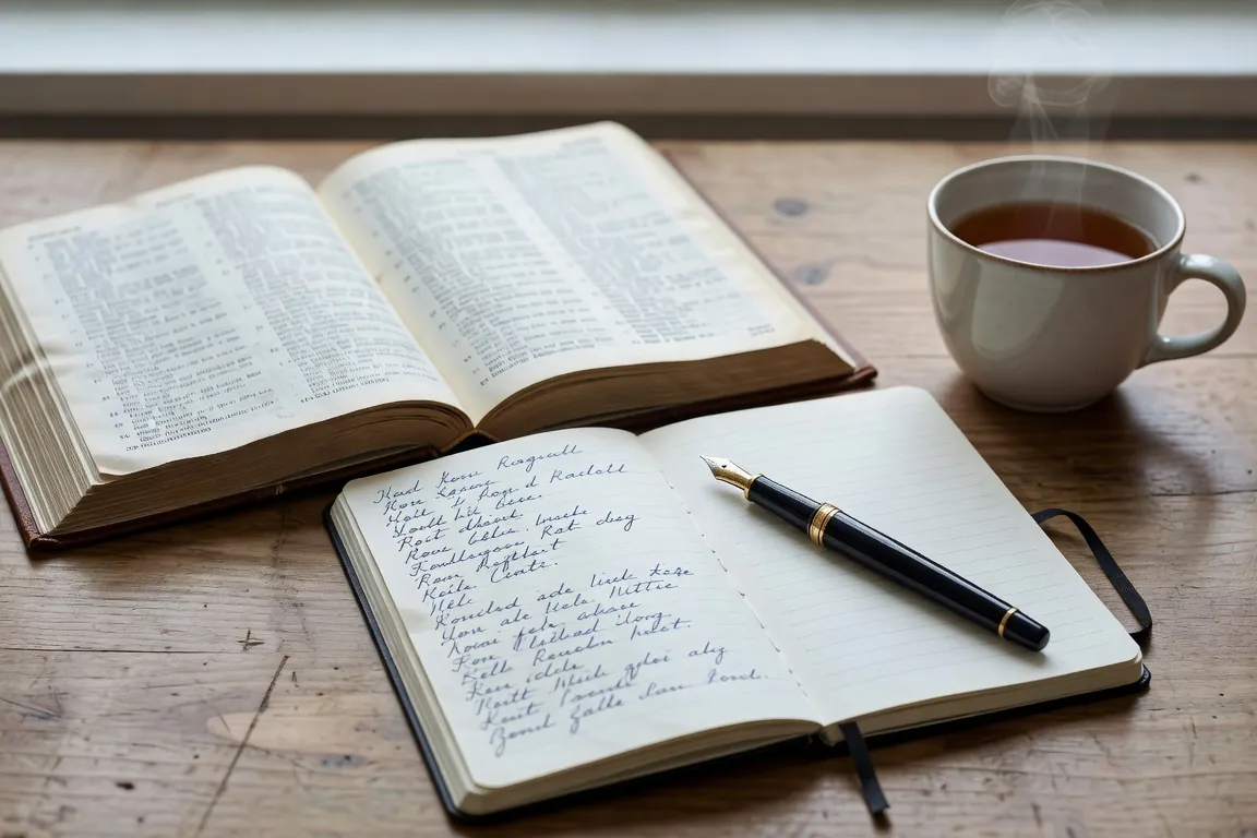 Carnet de vocabulaire anglais et dictionnaire ouvert