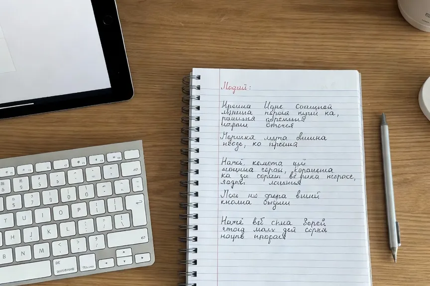 Tablette et carnet de notes manuscrites en russe et polonais